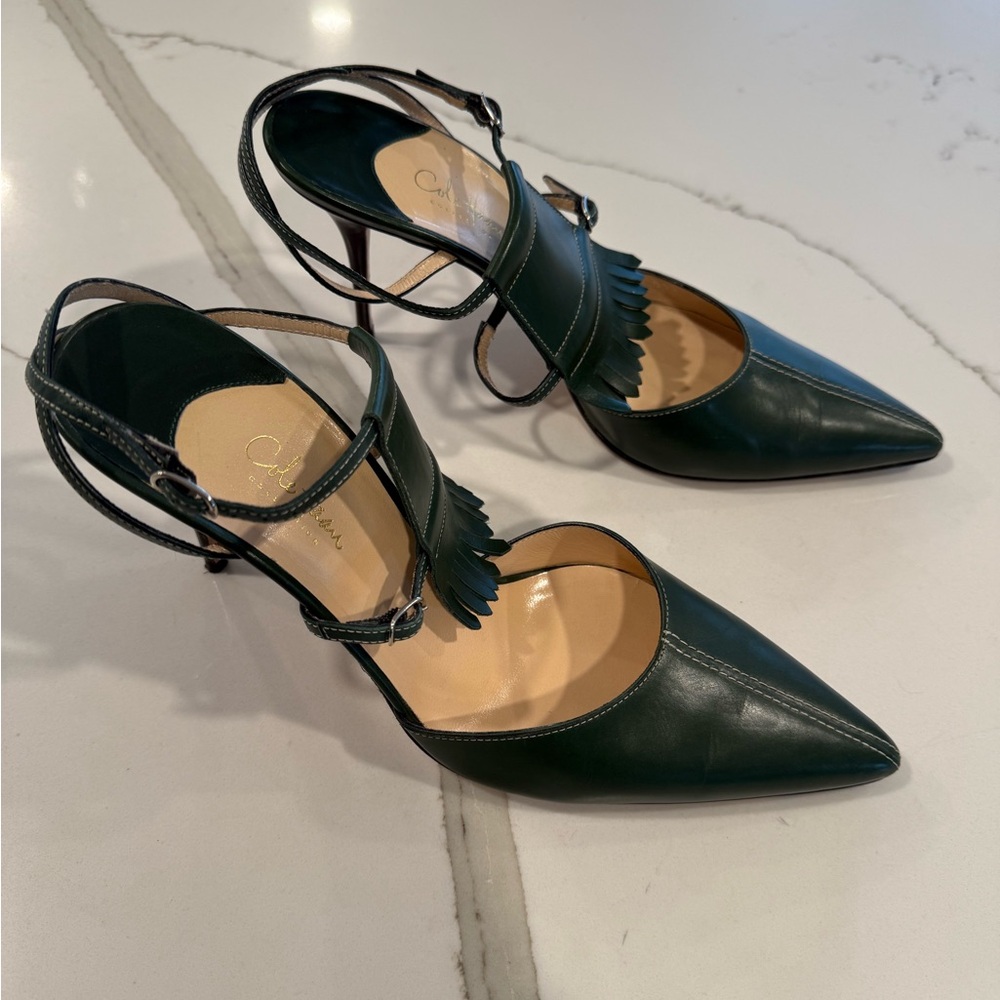 Cole Haan Collection Elegant Green Leather High Heel Women's Shoes, Size 10 - Picture 5 of 8